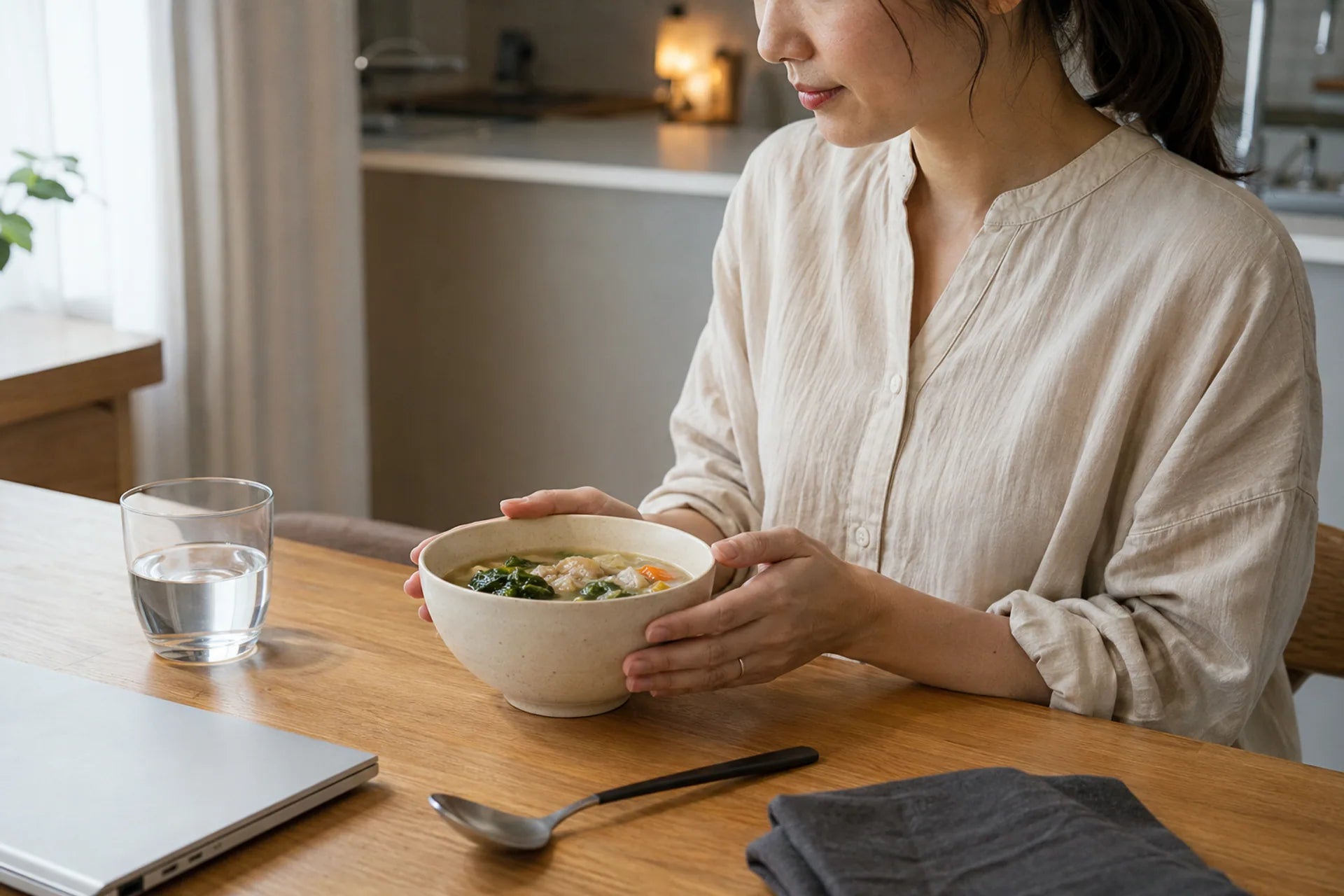 食事を手にする生活シーンのイメージ
