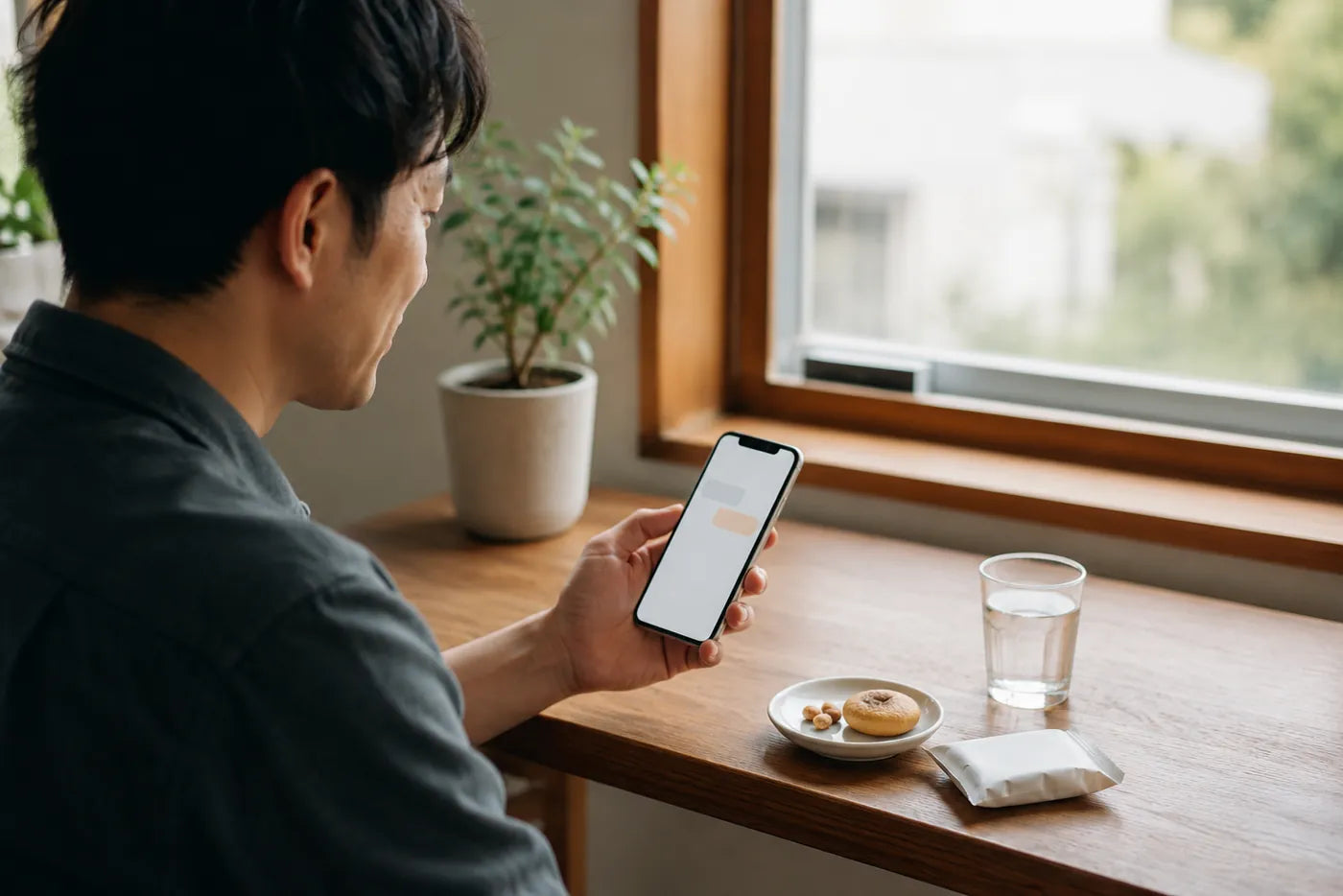 励ましチャットを受け取る場面のイメージ